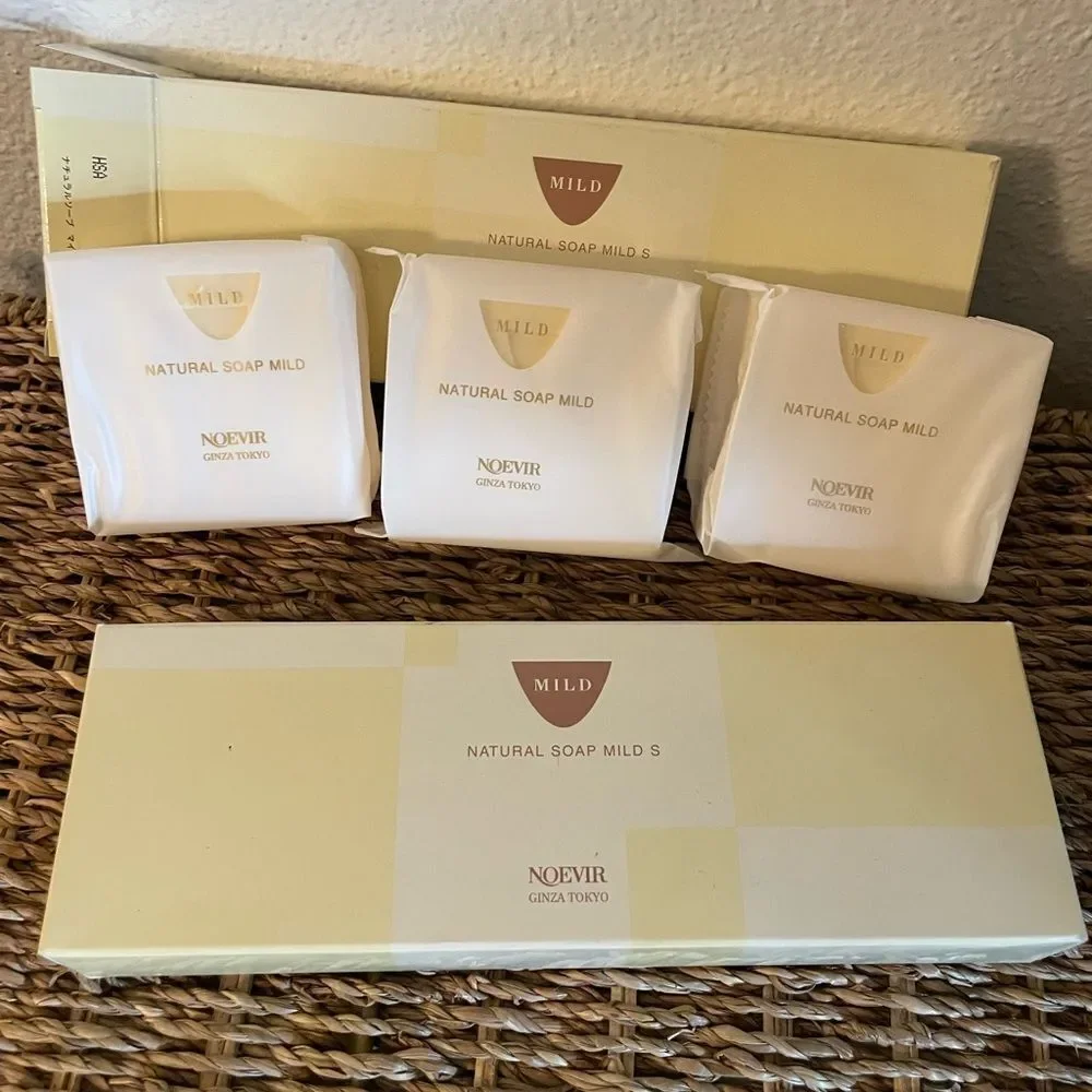 Noevir Ginza Tokyo Japan Mild Natural Soap Bars New in Packages 6 Bars Total